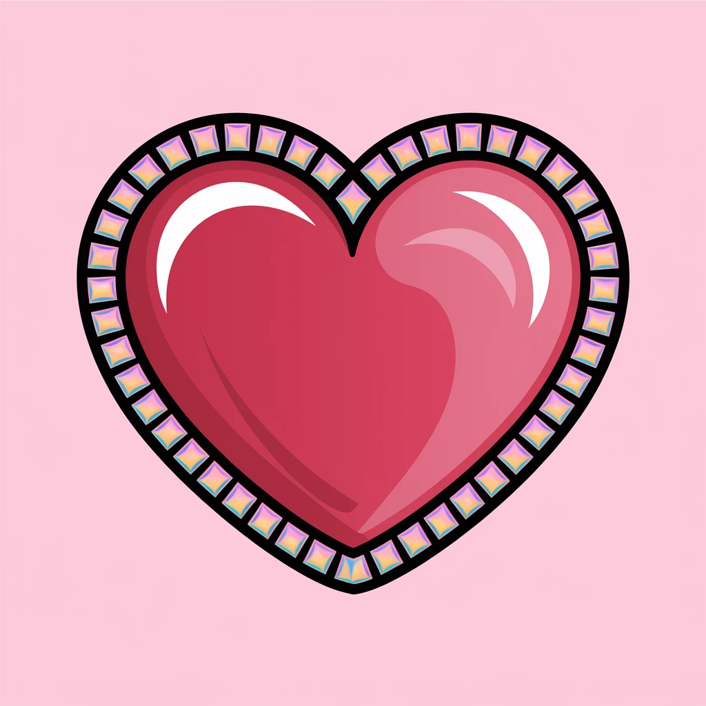 heart with a holographic border emoji