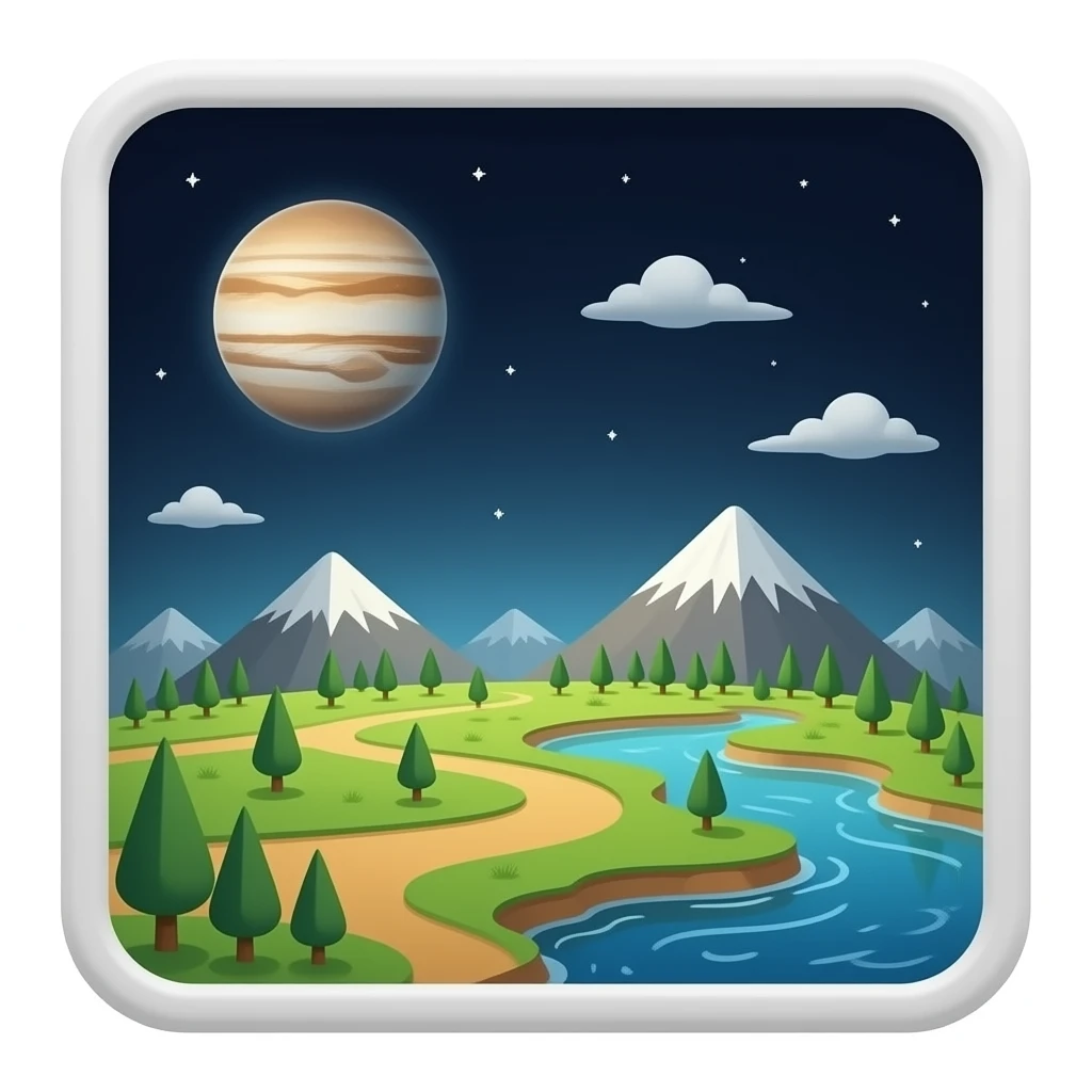 The planet Pluto realistic emoji