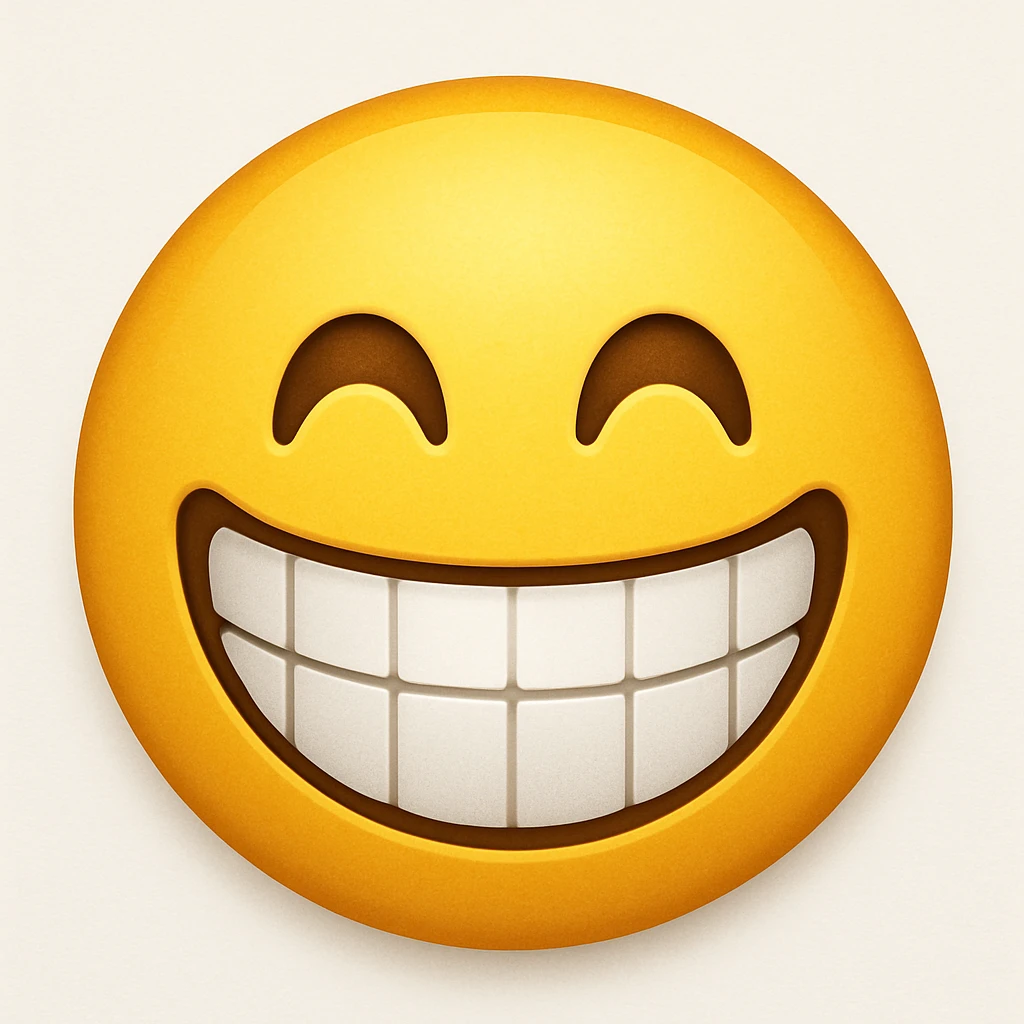 yellow emoji with a big grin emoji