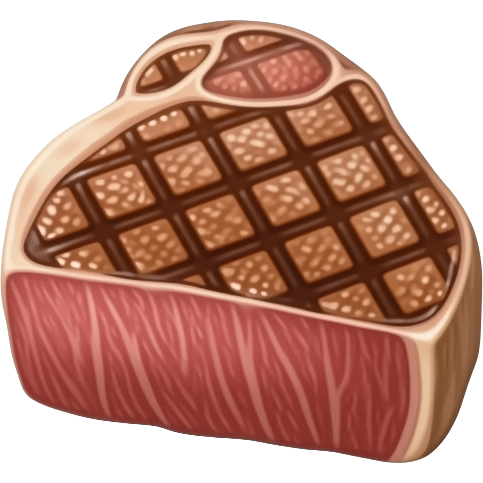 a peice of japanese wagyu A5 grill with high score marble that look real and more attractive emoji