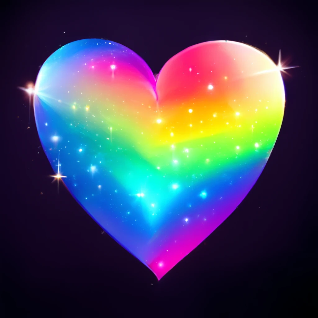 heart with a rainbow sparkle effect emoji