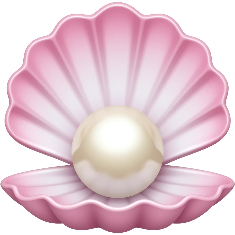 Pearl shell baby pink and white emoji
