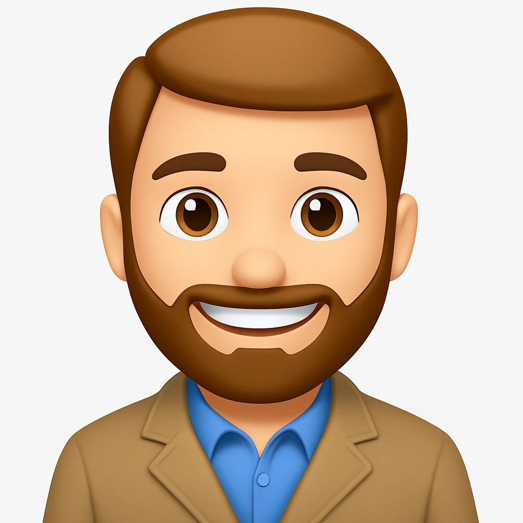 turn the second man in emoji style of the 1st image, match the facial features and match dressing style of the 2nd image emoji