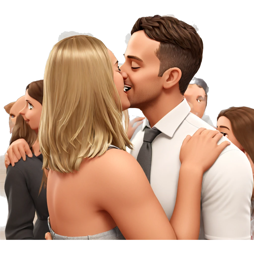 romantic moment with friends emoji