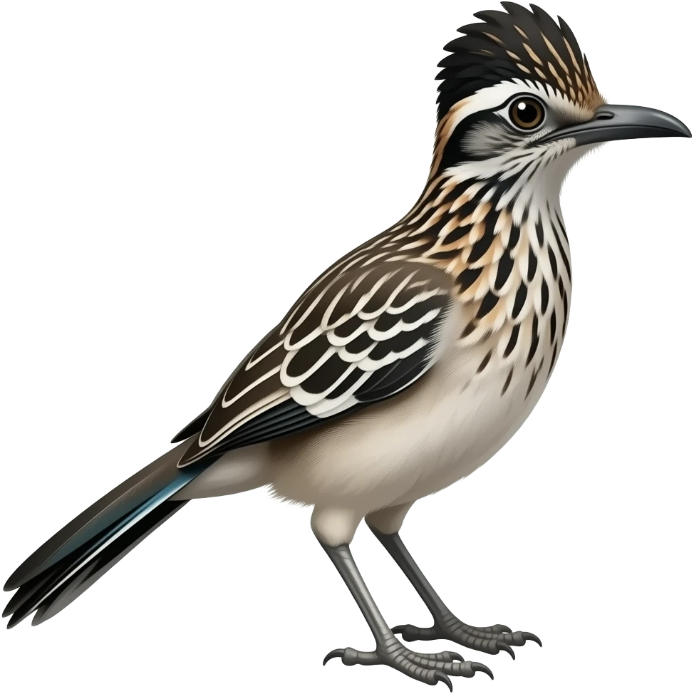 Black and white road runner emoji