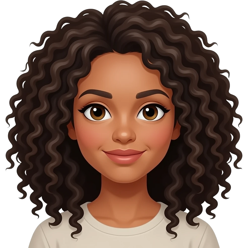 White woman massive curly hair emoji