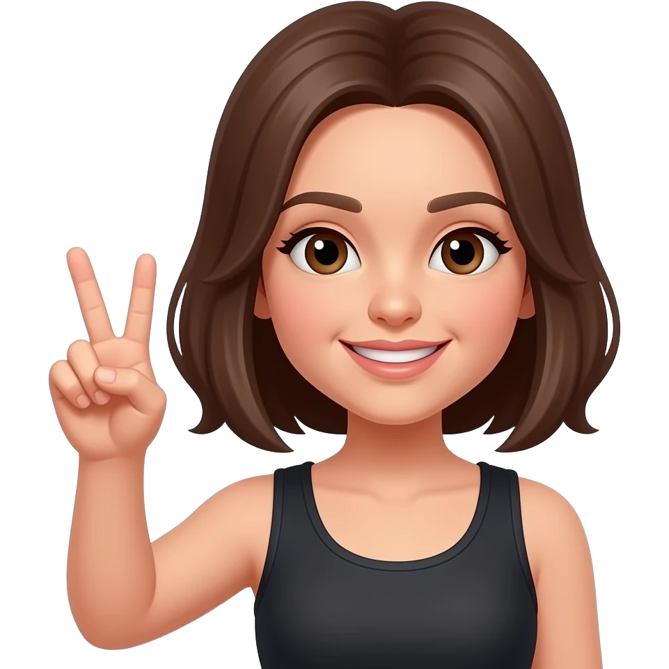 a light skin girl holding up a gang sign emoji