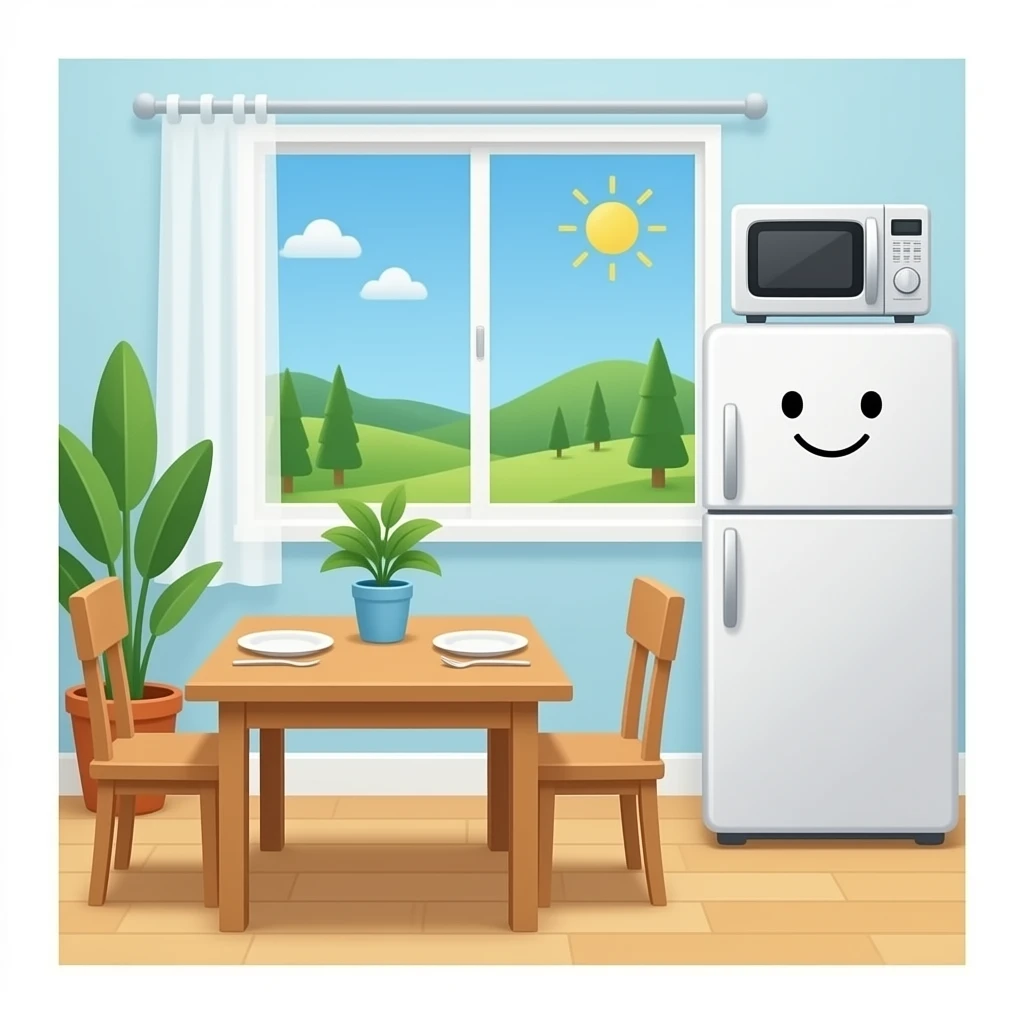 dining room cute clean smiley emoji microwave fridge inside smiley cute emoji