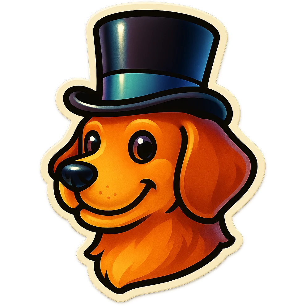 dog with tophat emoji