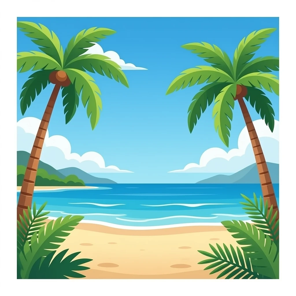 Summer beach tropical emoji