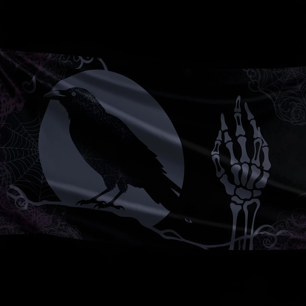 goth banner, no text, no background, minimal, expressive, variation 3 emoji