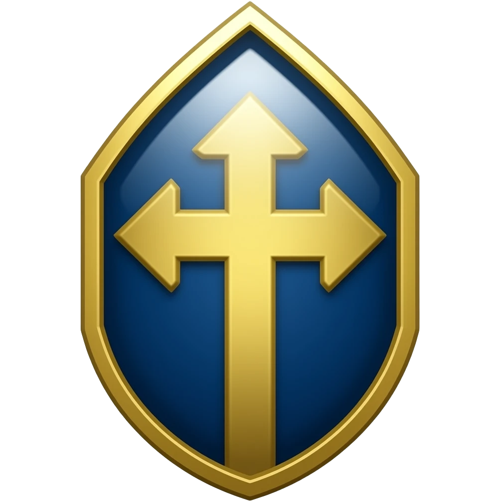 Bishop's emblem with a touch of dark blue and gold emoji