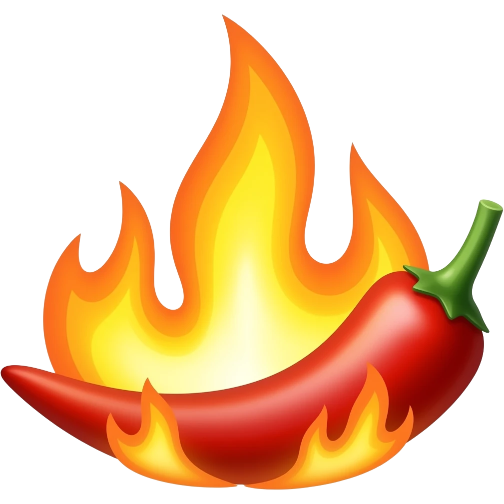 red chilli on fire emoji