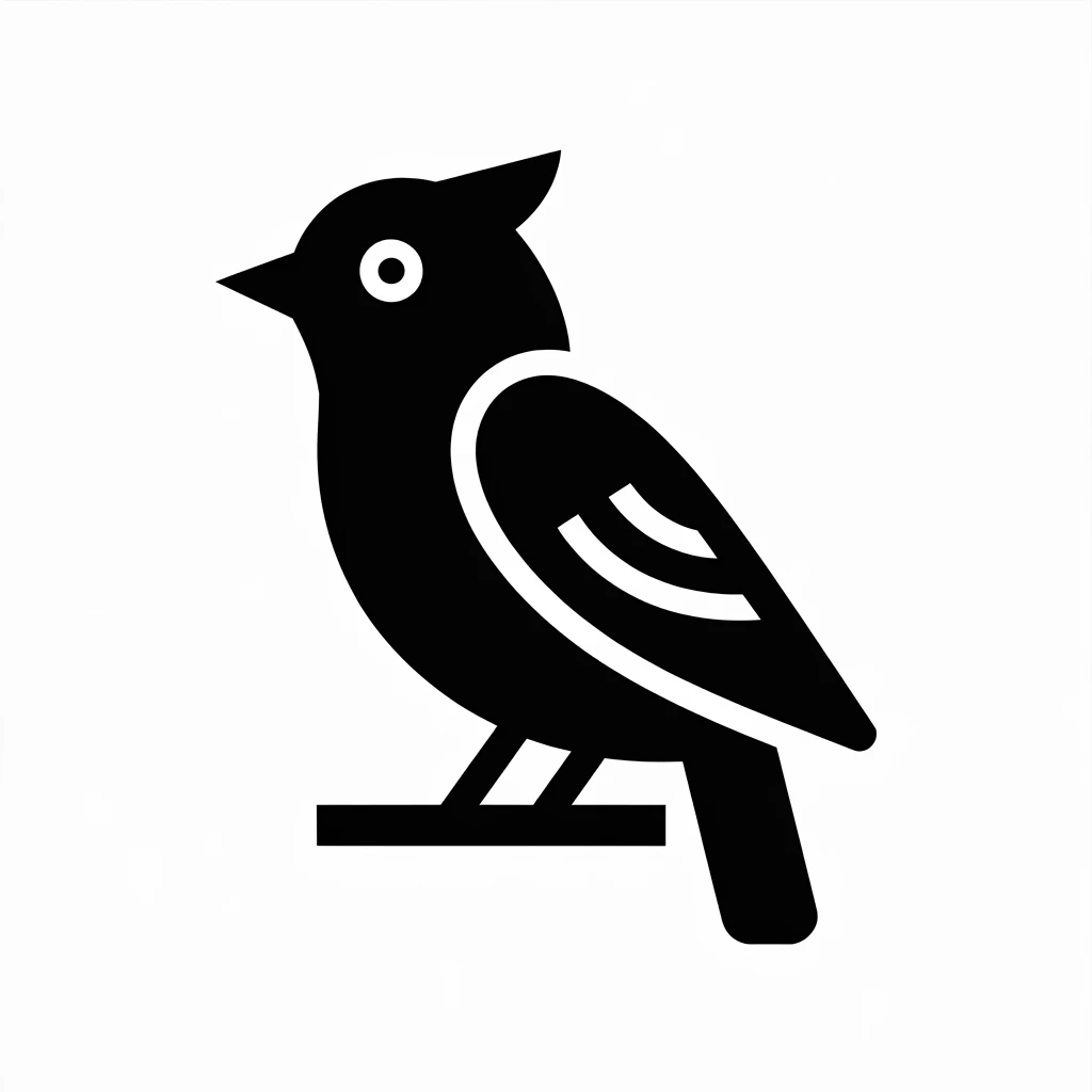 Cuckoo icon black silhouette emoji