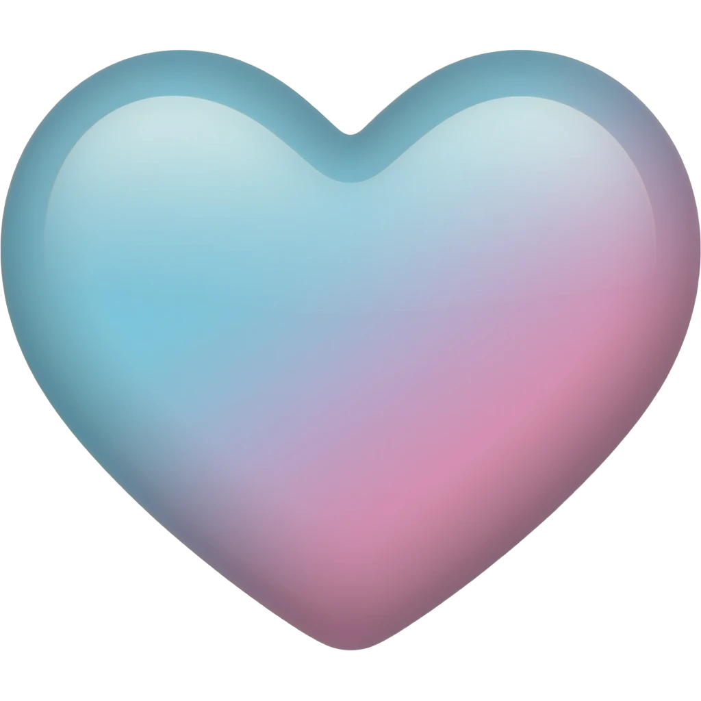 light blue and pink ombre heart emoji