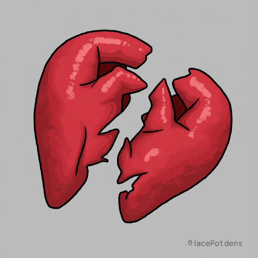 emo heart, broken in two emoji
