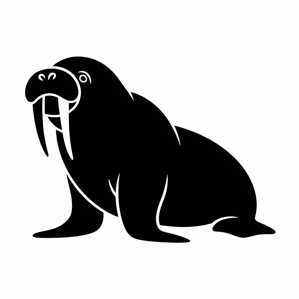 Walrus icon black silhouette emoji