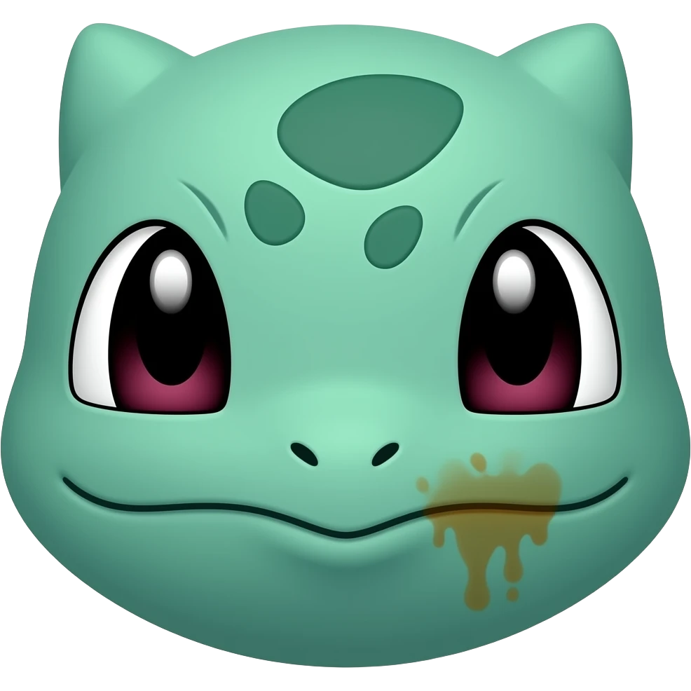 Bulbizarre pokemon emoji  tete eye and bouche et tâche emoji