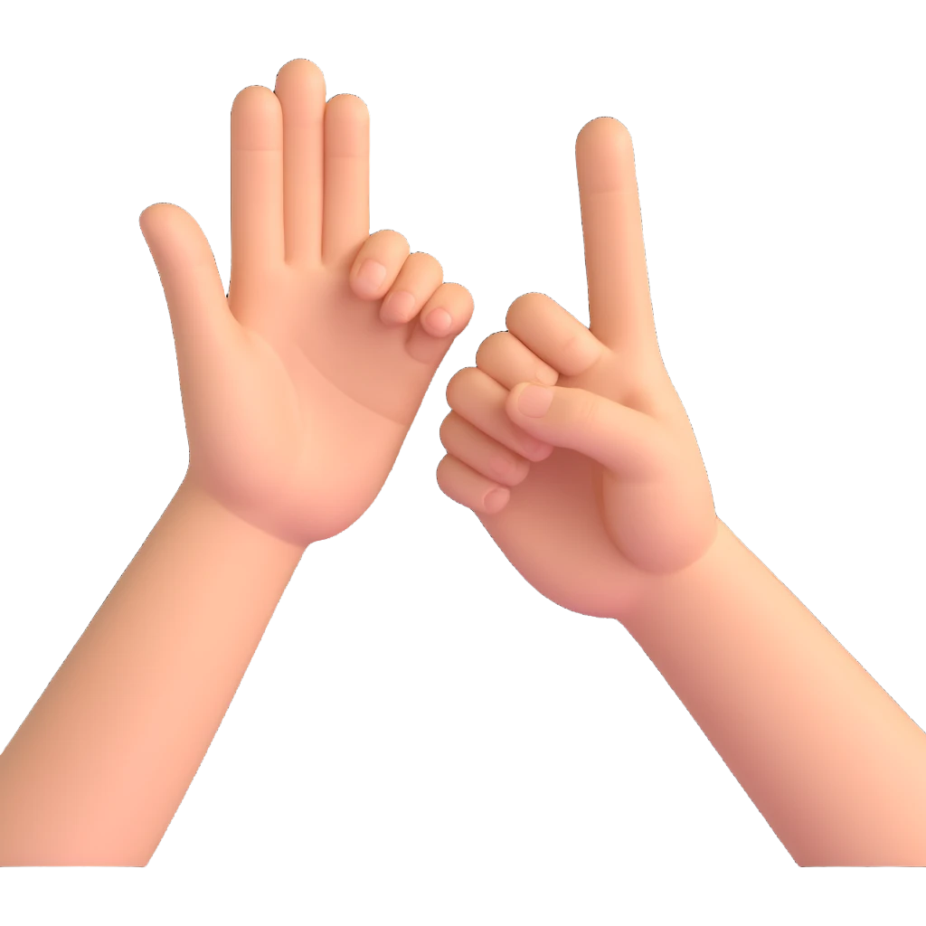 two hands in a high five, playful, no background emoji