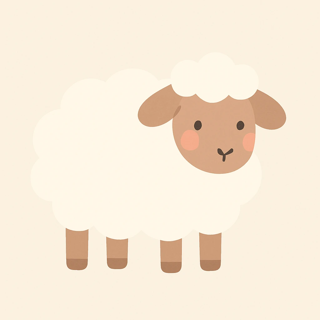 Flat design style sheep emoji