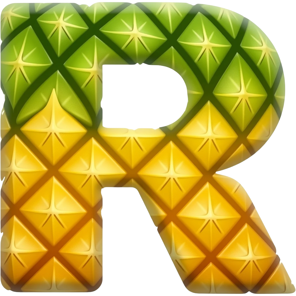 "letter R pineapple style" emoji