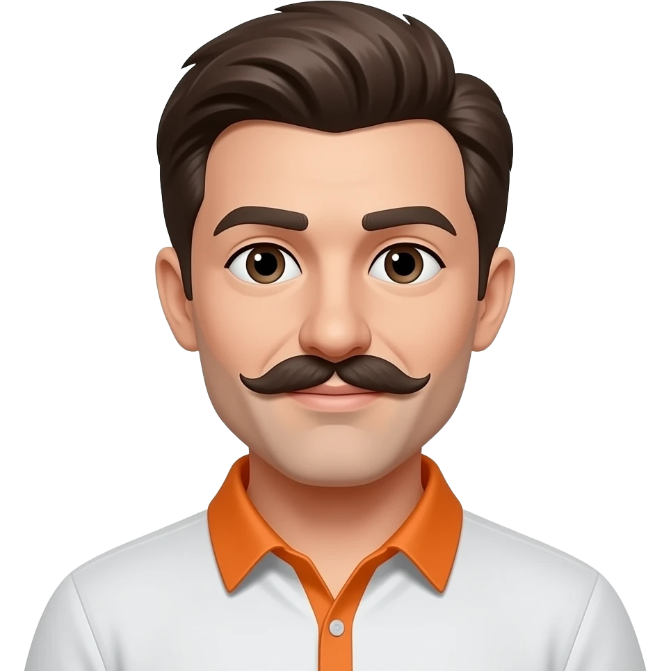 Ahora hacelo con collar NARANJA y bigote más largo emoji