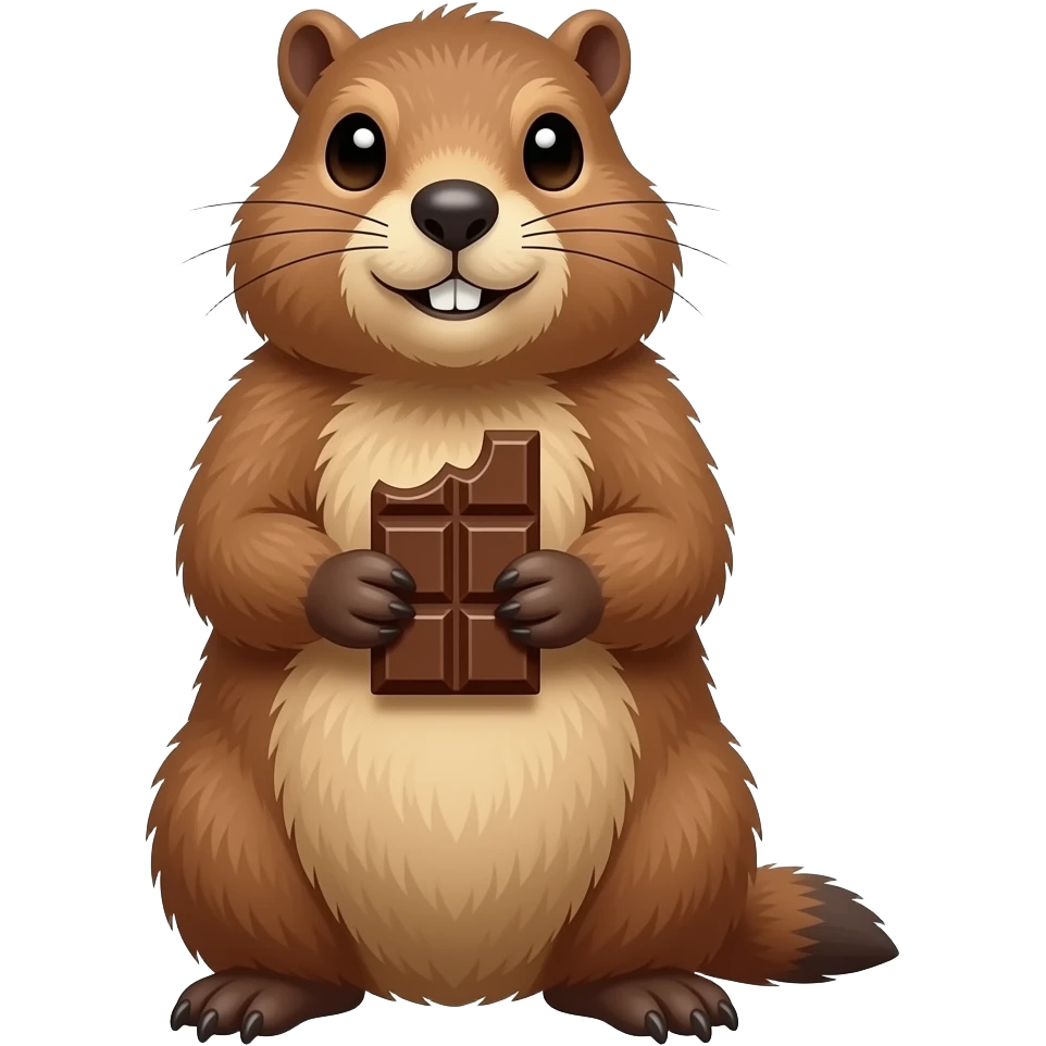 marmotte avec tablette de chocolat emoji