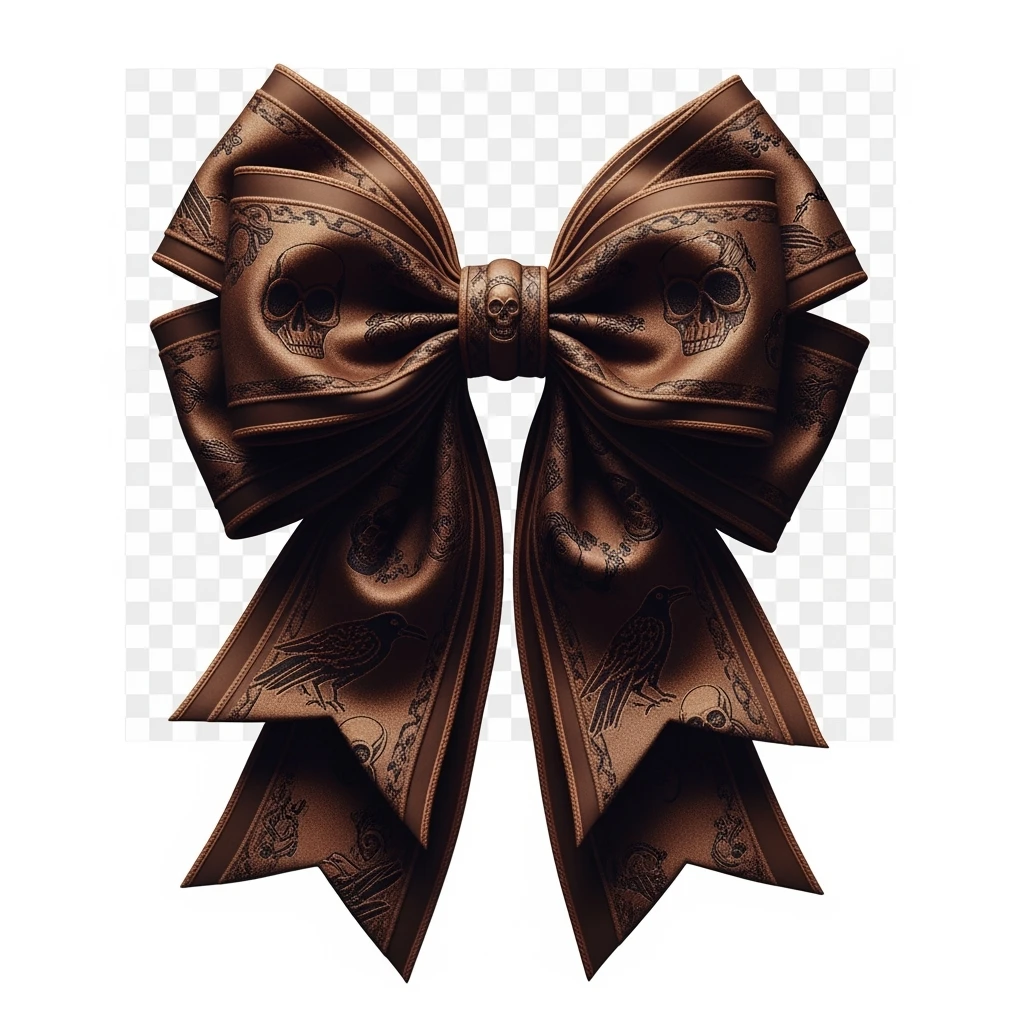 brown goth bow remove background emoji