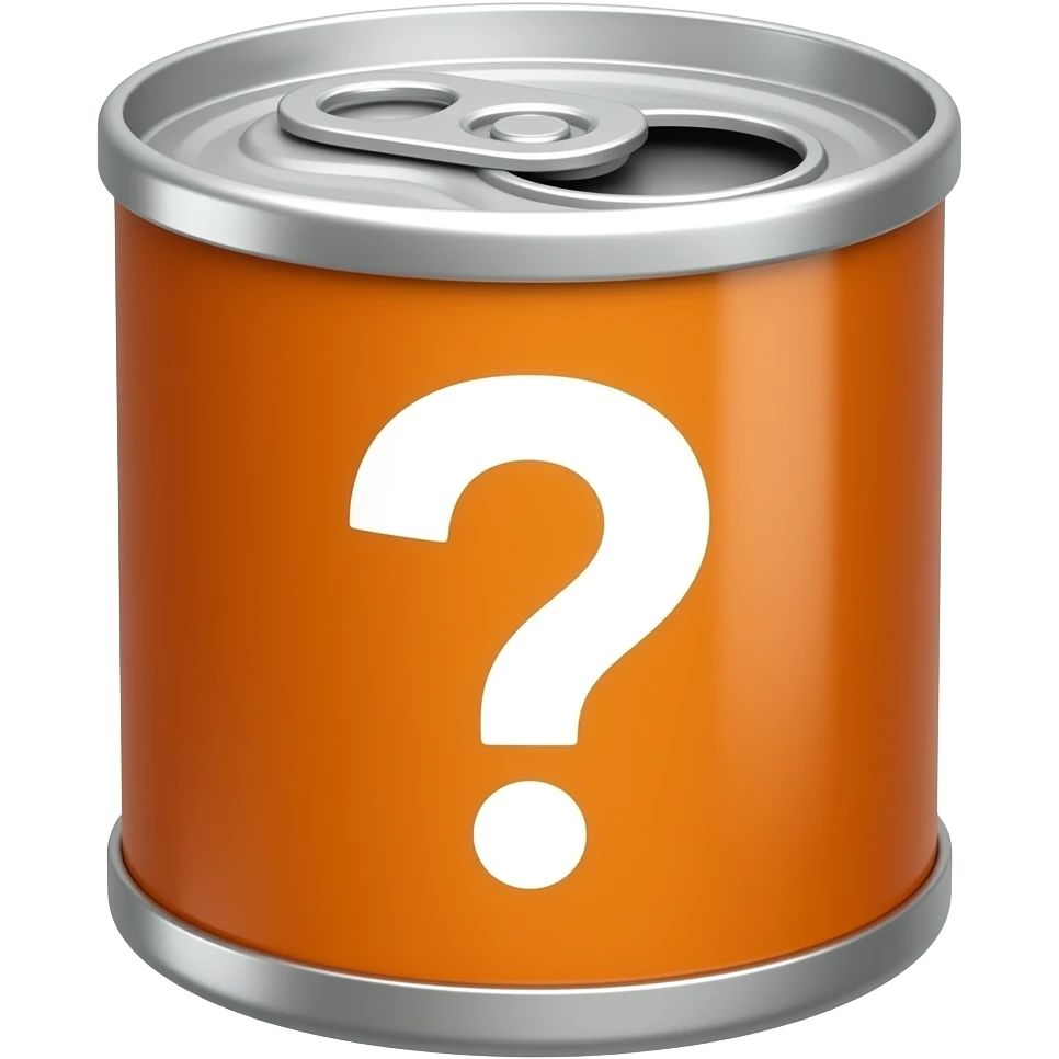 die dose von pringles mit einem questionmark emoji