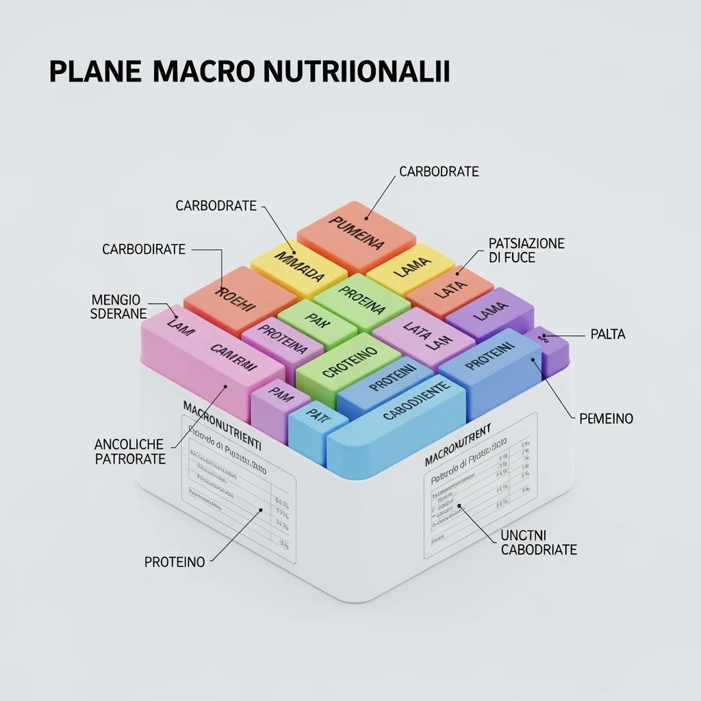 Piano A Macro nutrizionale GRAFICO in 3d in italiano emoji