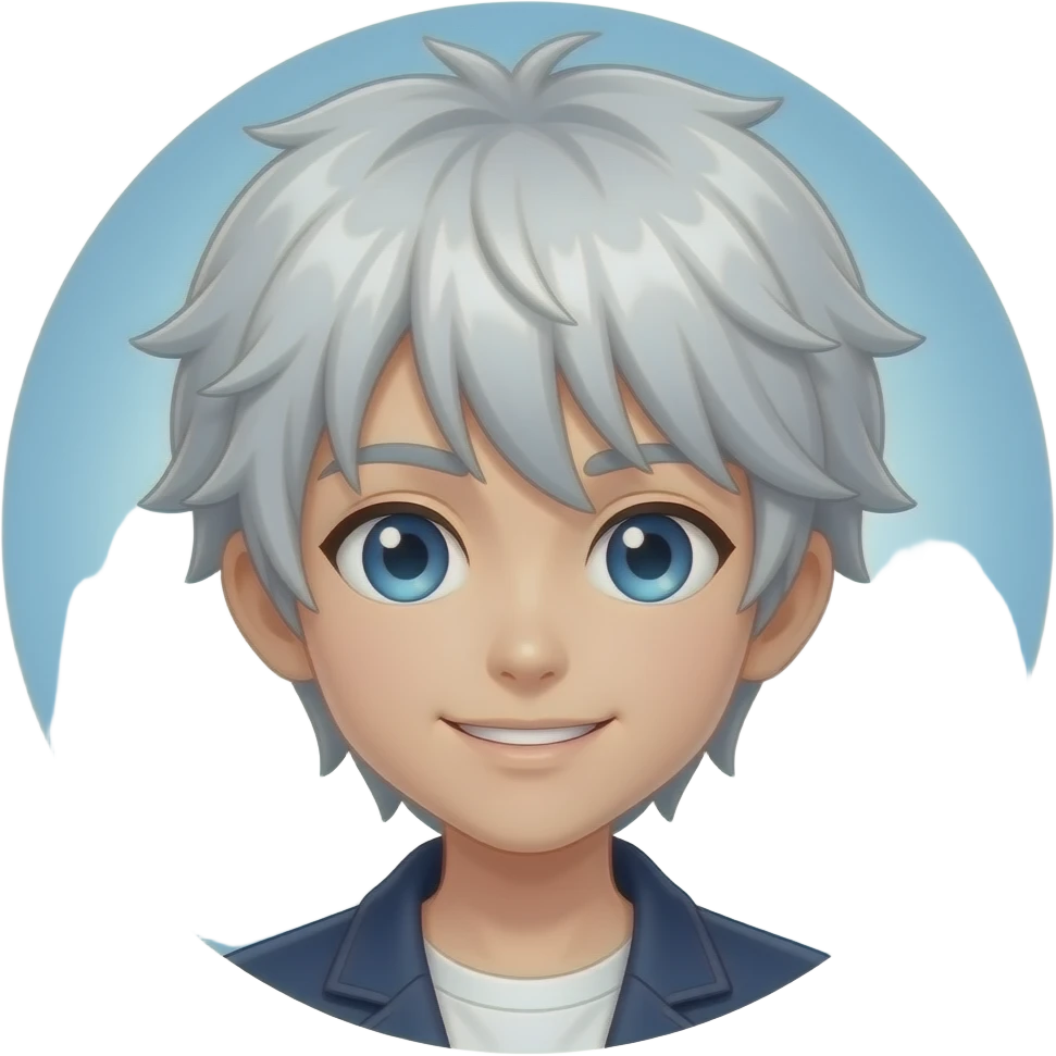 An aura 9999+ imoji of an anime character emoji