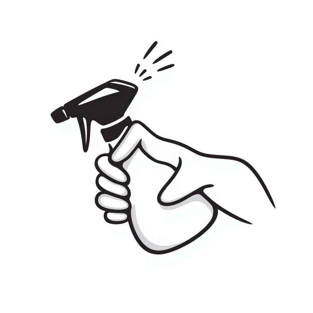 a hand using a spray bottle emoji
