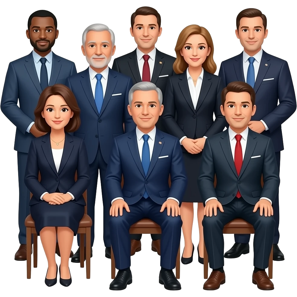 varias perfonas del govierno sentados emoji