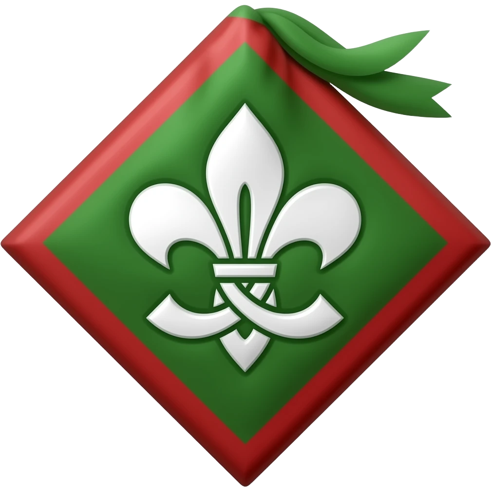 scout symbol green and red scout handkerchief emoji