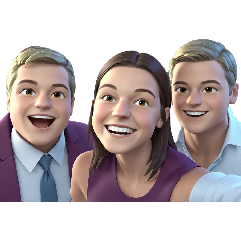 boys in stylish attire smiling emoji