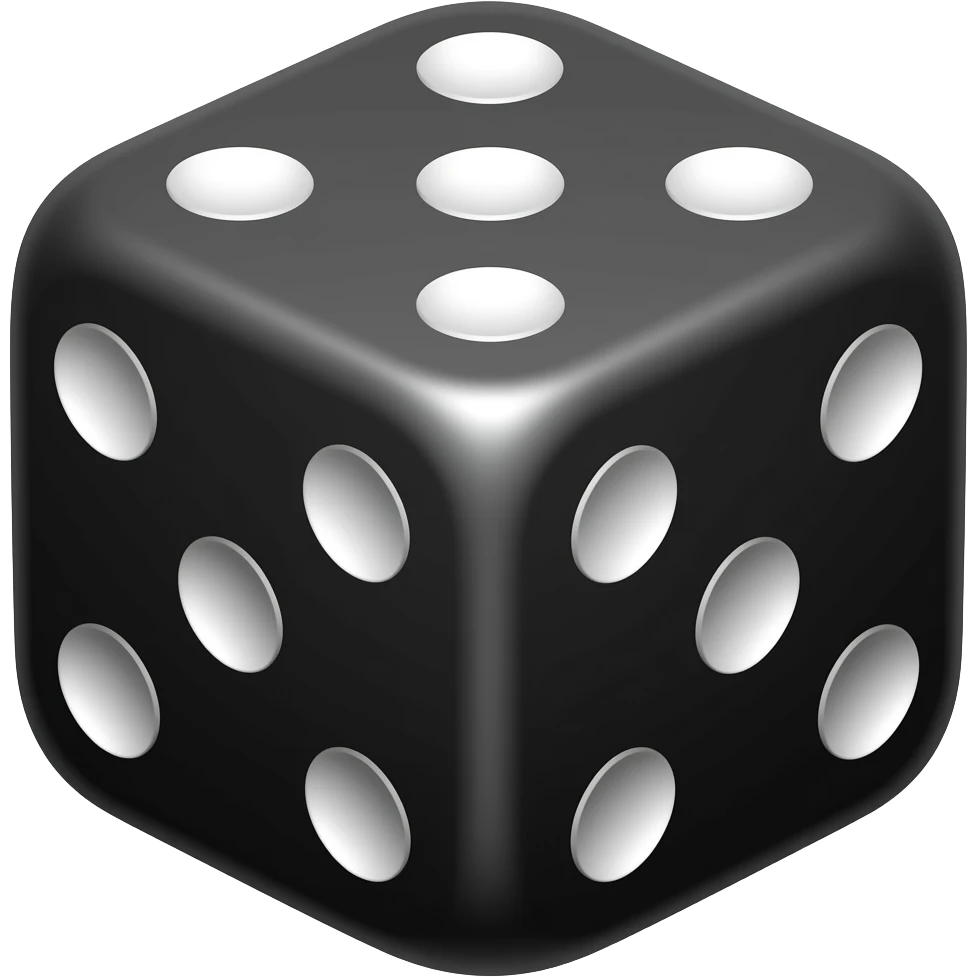 black and white dice emoji