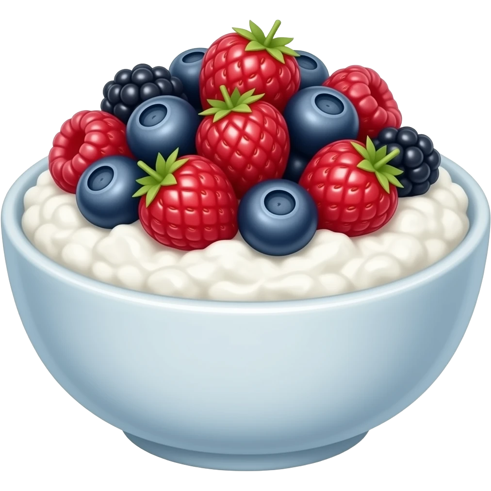 cottage cheese + berries emoji