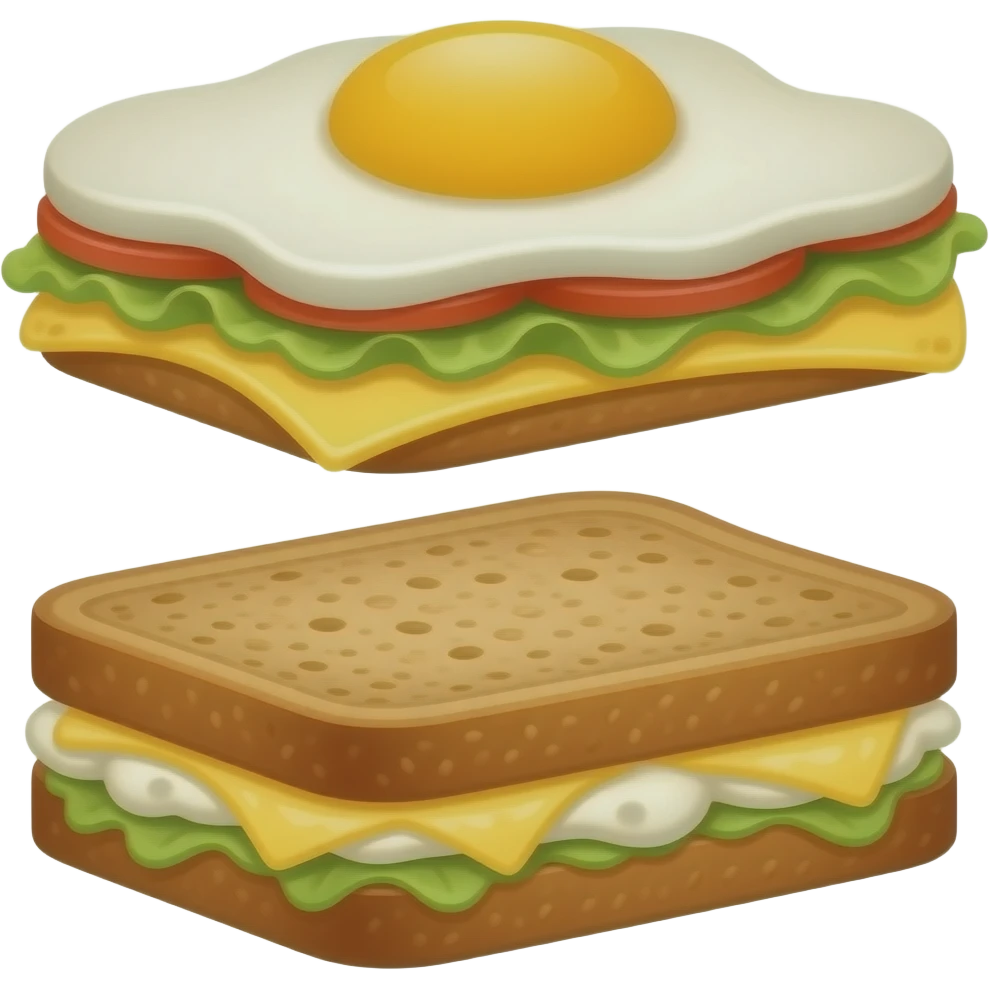 Egg salad sandwich, cheese sandwich, and a hambulance on rye emoji