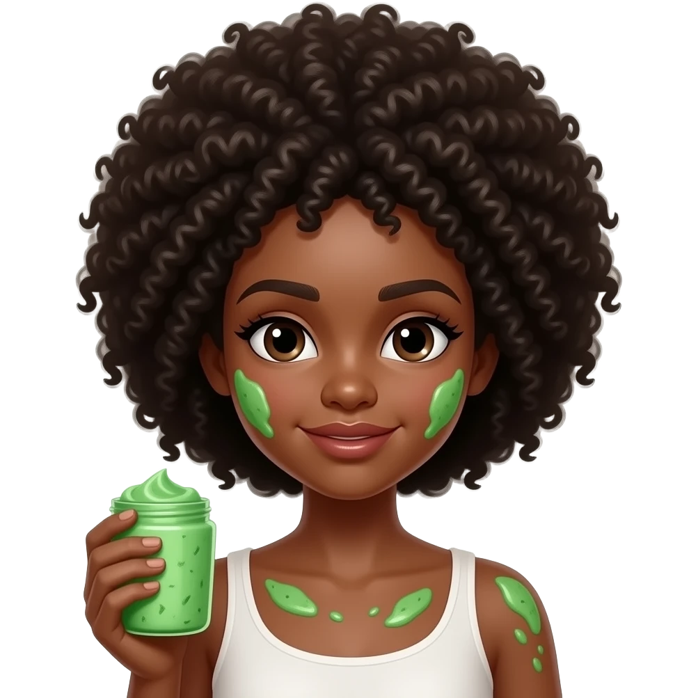 Body scrub green bratz human girl black summer afro emoji