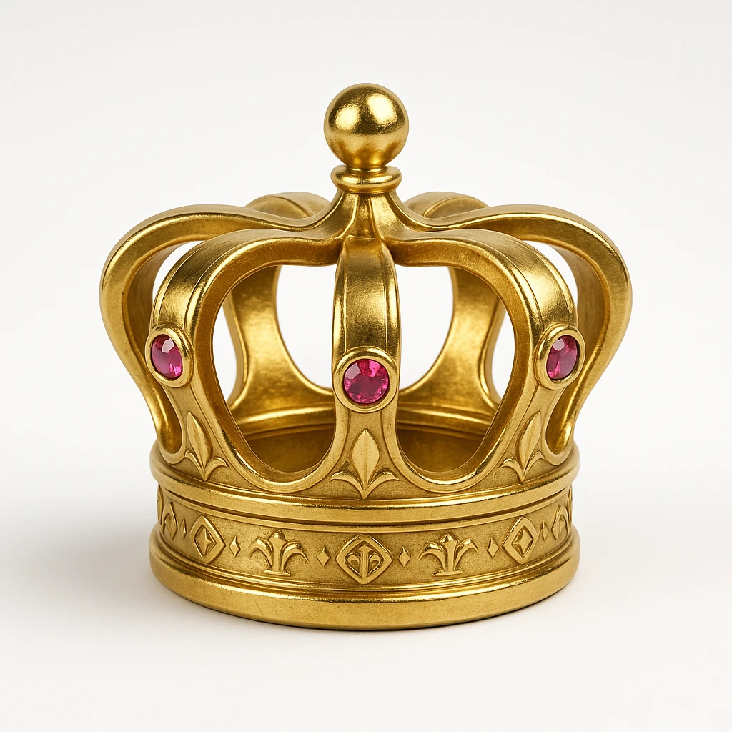 small crown golden with pink gems emoji