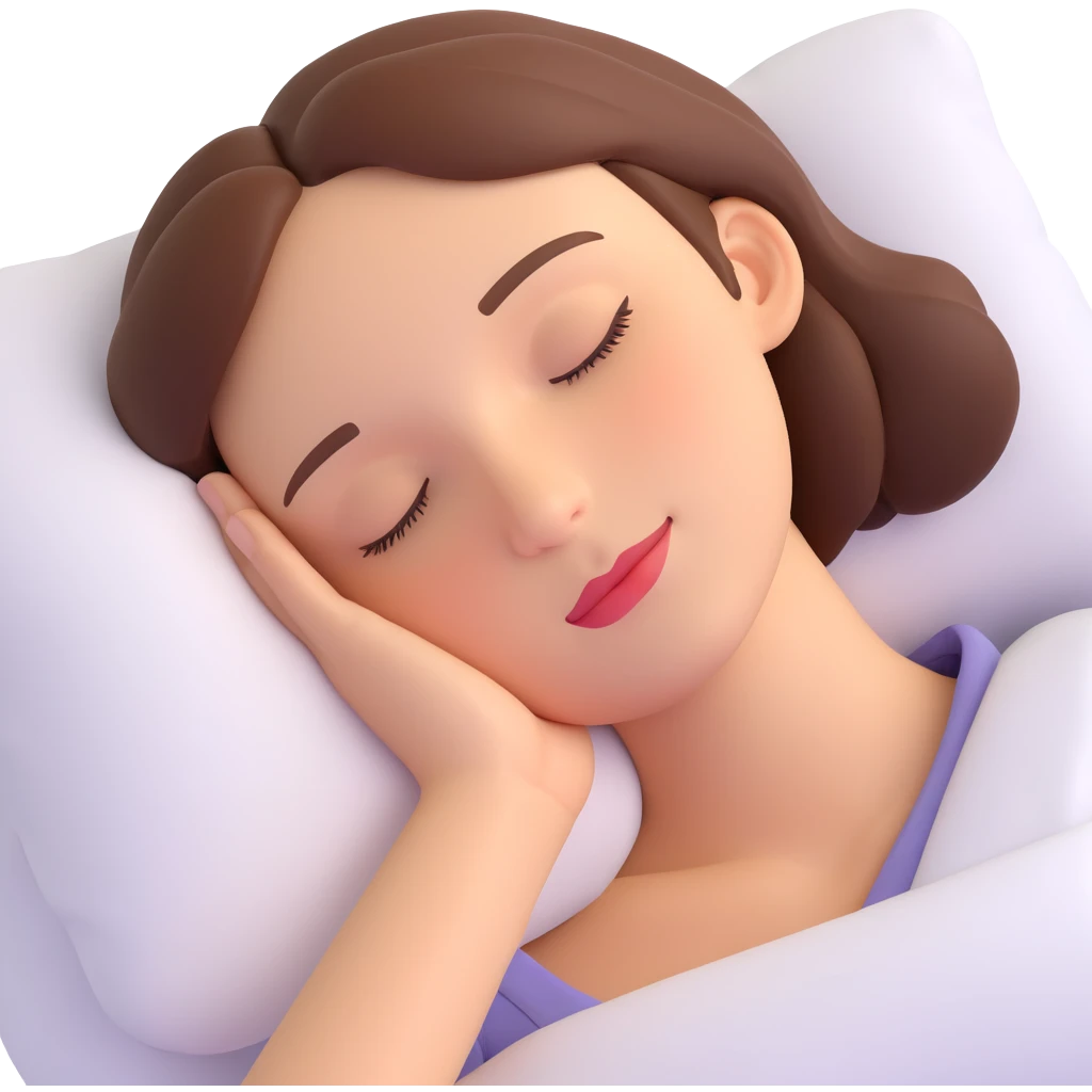 face sleeping with a gentle smile, eyes closed, peaceful expression, soft colors emoji