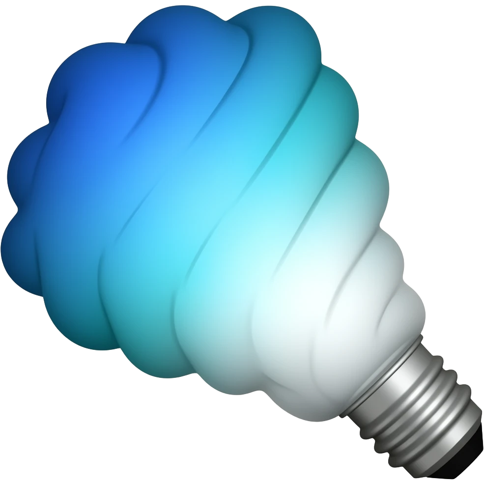 Light Bulb up a Wave + colors include dark blue, deep blue, sky blue, sea turquoise, celestial white, coastal grey emoji