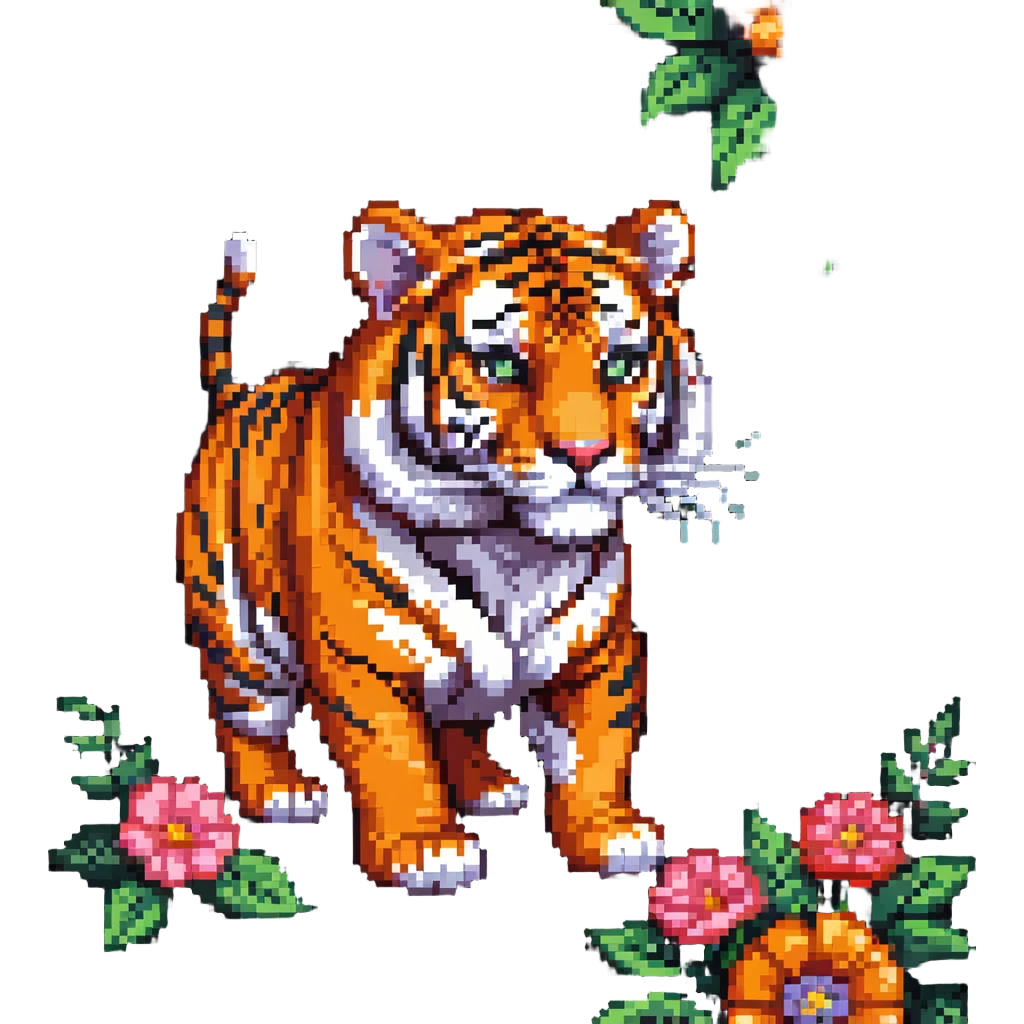 tiger with flowers emoji