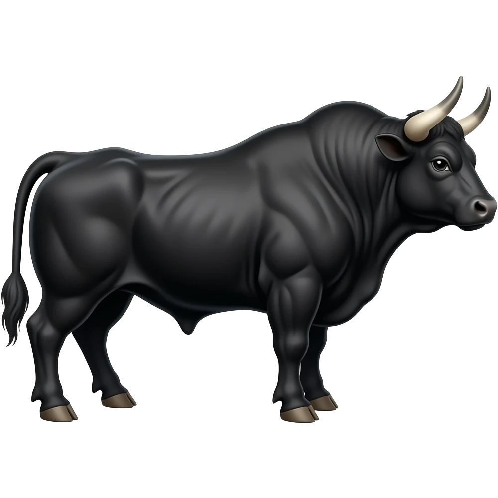 create a bull side profile, facing right, full mascular body emoji