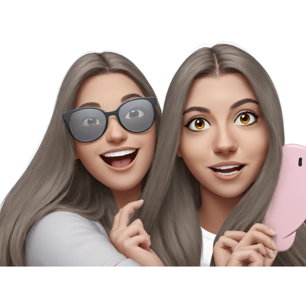 smiling girls with long hair emoji