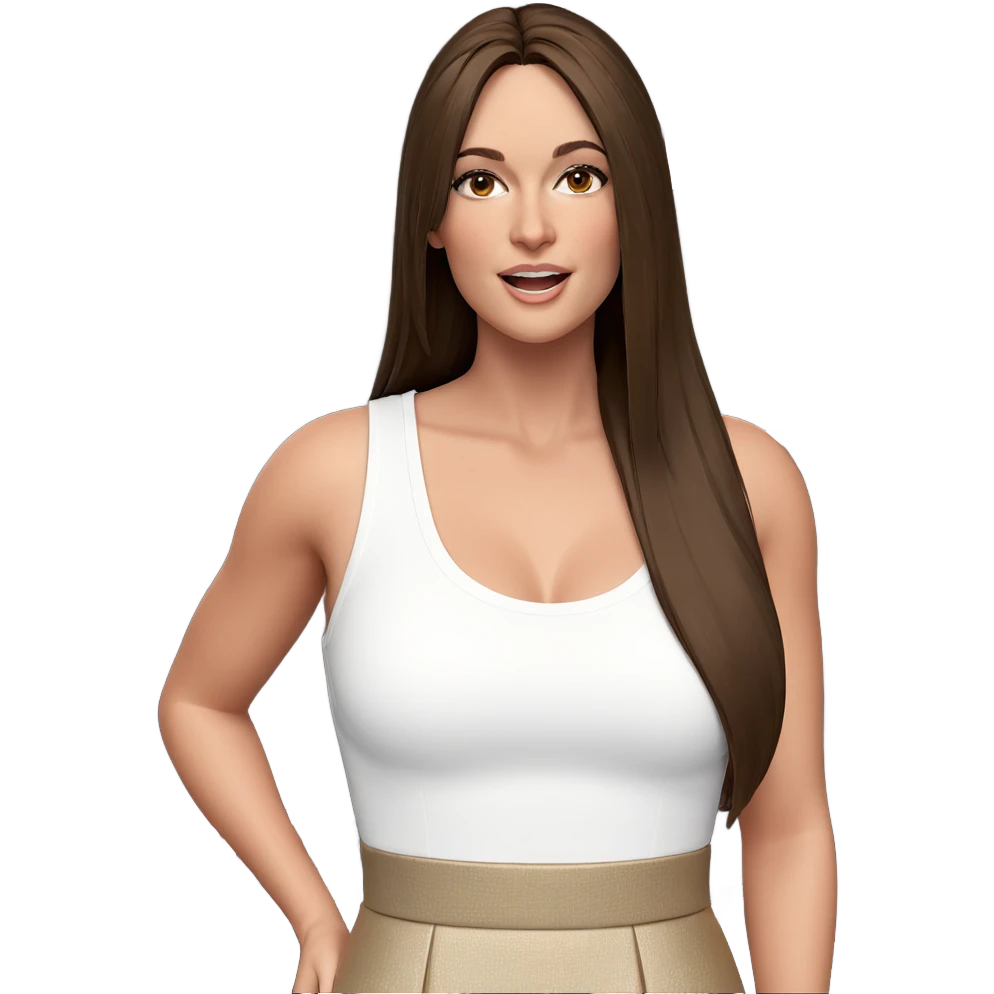 confident girl with brown hair emoji