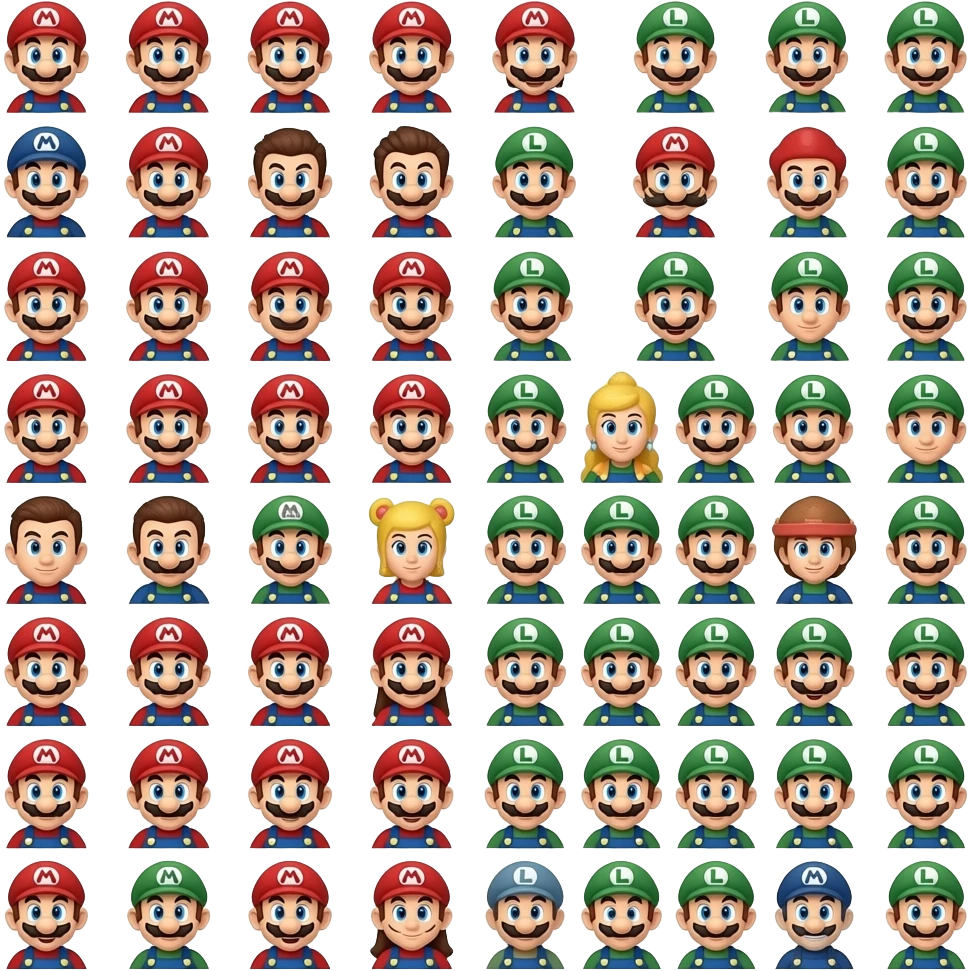100 marios and 100 luigis emoji