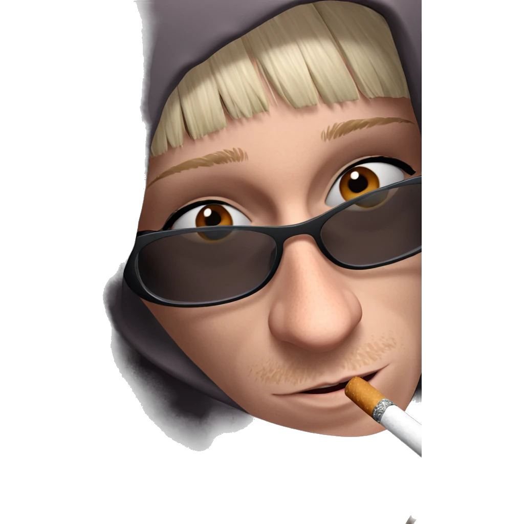 cool girl with cigarette emoji