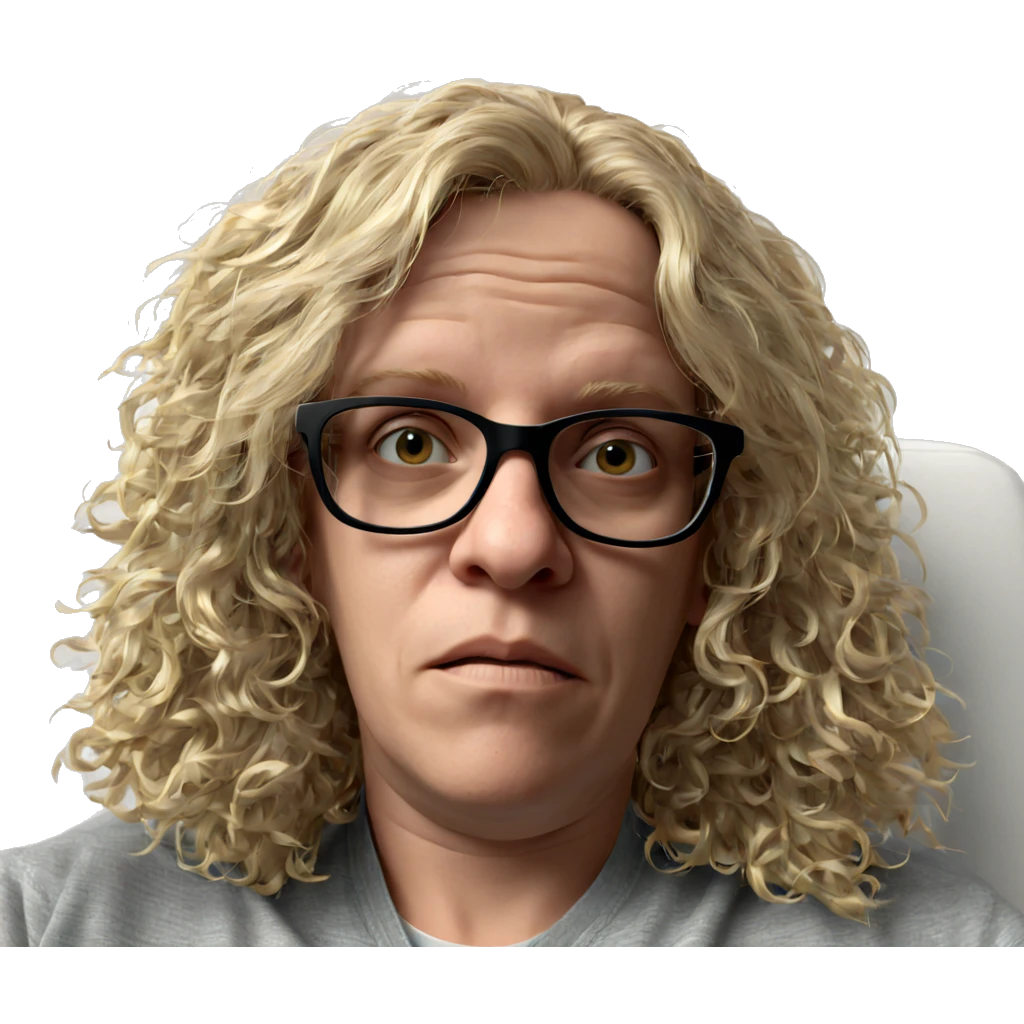 blonde boy in glasses portrait emoji