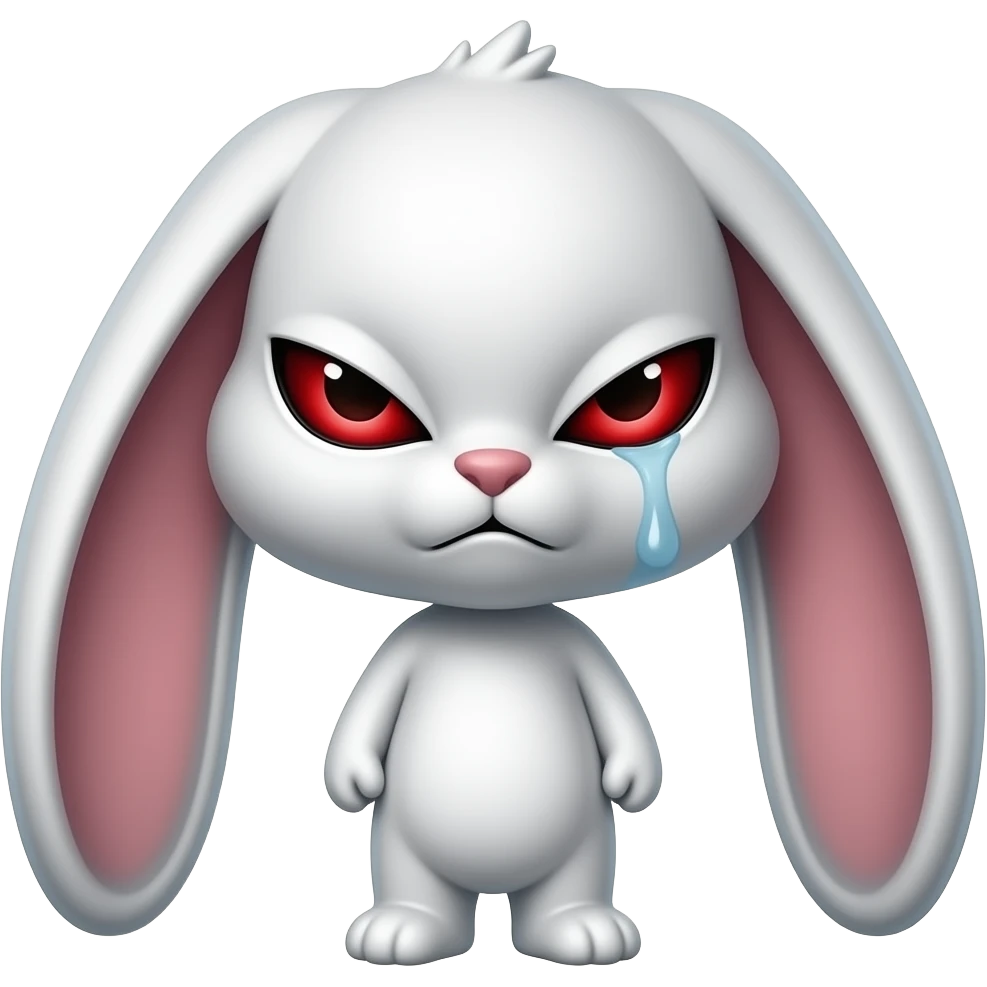 bunny evil eyes red sorrowful emoji